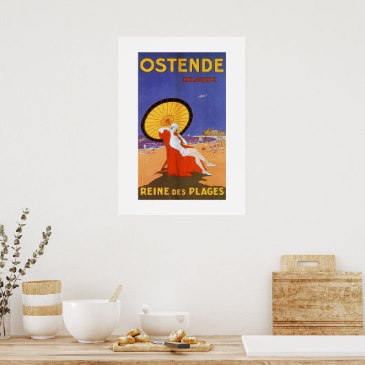 Ostende Königin der Strände 1920er Schönheit Somme Poster (Küche)
