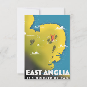 Ostengland-Reiseposter. Postkarte