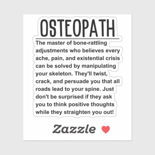 Osteopath Aufkleber (Blatt)