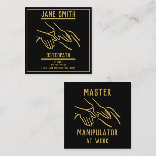 Osteopath Beruflich Quadratische Visitenkarte (Vorne/Hinten)