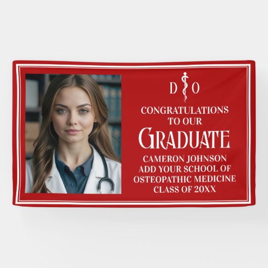 Osteopathisches Foto der Roten Osteopathischen Med Banner (Horizontal)