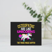 Osteopaths Unicorn , Zauberhafter Chiropraktor Postkarte (Stehend Vorderseite)