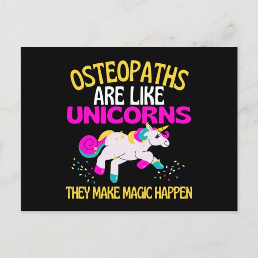Osteopaths Unicorn , Zauberhafter Chiropraktor Postkarte (Vorderseite)