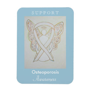 Osteoporose Awareness Ribbon Angel Magnet