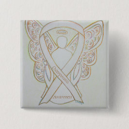 Osteoporose Bewusstsein Angel White Ribbon Art But Button