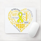 Osteosarcoma Awareness Heart Worte Mousepad (Mit Mouse)