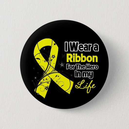 Osteosarcoma Ribbon Hero in My Life Button (Vorderseite)