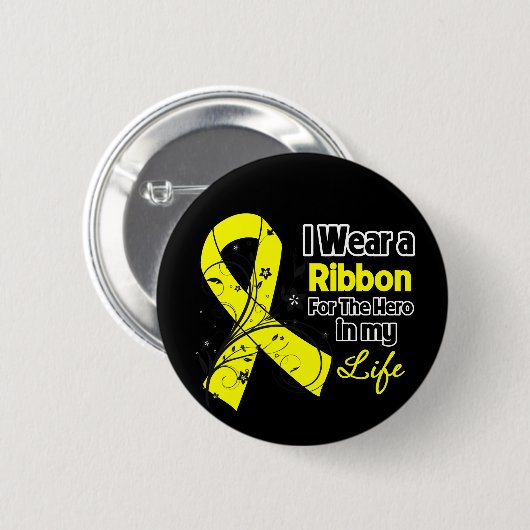 Osteosarcoma Ribbon Hero in My Life Button (Vorne & Hinten)
