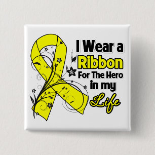 Osteosarcoma Ribbon Hero in My Life Button