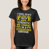 Osteosarcoma Survivor Love Bone Cancer Awareness T-Shirt (Vorderseite)