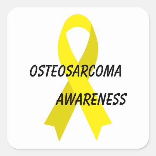 Osteosarcoma Yellow Awareness Ribbon von Janz Quadratischer Aufkleber (Vorderseite)