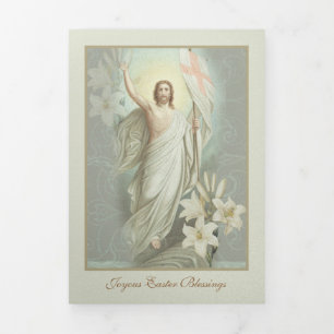 Oster-Auferstehungsgebet Jesus-Gedicht Tri-Fold Dreifach Gefaltete Urlaubskarte