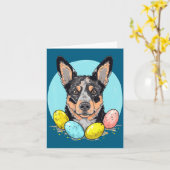 Oster Australian Cattle Dog Hase Karte (Gelbe Blume)