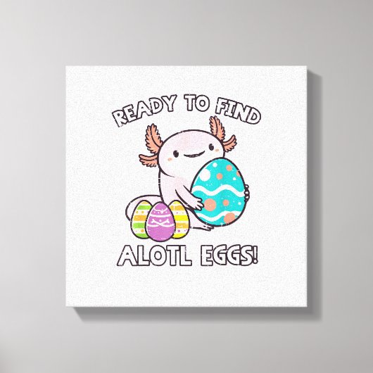 Oster Axolotl bereit, Alotl-Eier zu finden, Jagd a Leinwanddruck (Vorderseite)