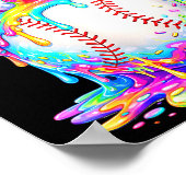 Oster Baseball Drip Osterhase Jungen Kinder Poster (Ecke)