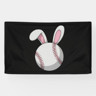 Oster Baseball Hase Süße Kaninchenohren Banner