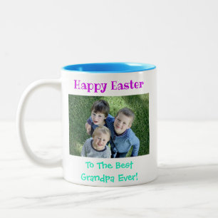 Oster Bester Großvater je Großkinder Foto Zweifarbige Tasse