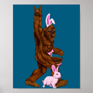 Oster bigfoot Hase in einem Korb macht Spaß am Son Poster