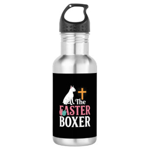 Oster-Boxer-Hund Vintage-Gravur-Shirt Edelstahlflasche