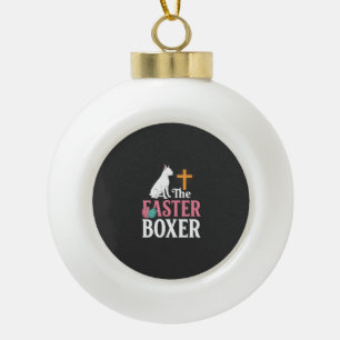 Oster-Boxer-Hund Vintage-Gravur-Shirt Keramik Kugel-Ornament