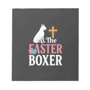 Oster-Boxer-Hund Vintage-Gravur-Shirt Notizblock