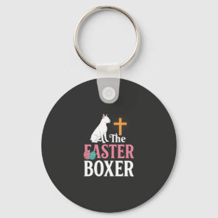 Oster-Boxer-Hund Vintage-Gravur-Shirt Schlüsselanhänger