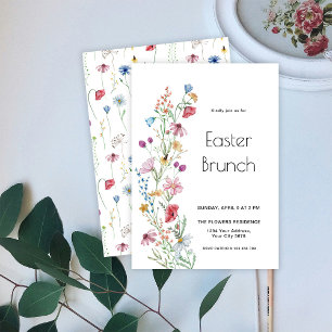 Oster-Brunch-Einladung mit Wildblumen Einladung