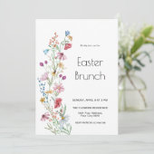 Oster-Brunch-Einladung mit Wildblumen Einladung (Stehend Vorderseite)