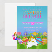 Oster-Brunch-Party – Bunter Hase & Eier Ankündigung (Vorne/Hinten)
