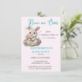 Oster-BRUNCH & -SCHEUNJAGD mit besticktem Hasen Einladung (Stehend Vorderseite)