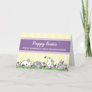 Oster Bunnies Happy Oster Große Enkeltochter Feiertagskarte