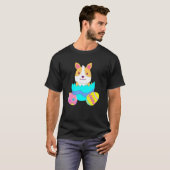 Oster-Corgi-Hasen-Eiersuche T-Shirt (Vorne ganz)