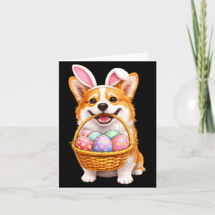 Oster-Corgi-Hund-Hase süße Ostereier-Korb Karte