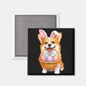 Oster-Corgi-Hund-Hase süße Ostereier Körbchen Magnet (Vorderseite/Rückseite)
