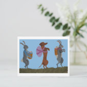 Oster-Dackel und marschierende Hasen Postkarte (Stehend Vorderseite)