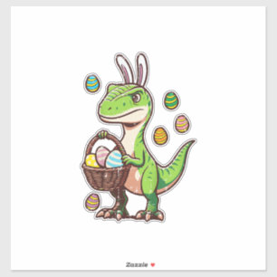 Oster-Dinosaurier-T-Rex-Ei-Jagd-Jungen-Kinder Aufkleber
