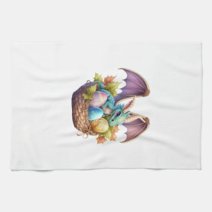 Oster-Drache Tag Liebt Sammeln von Ostereiern Dra Geschirrtuch