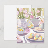 Oster-Ei-Blumen-Aquarell-Teeparty  Feiertagskarte (Vorne/Hinten)
