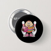 Oster-Ei Buntes Kostüm Bowling Spieler Team L Button (Vorne & Hinten)