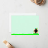 Oster-Ei-Druck mit Hundepfote leer Mitteilungskarte (Vorderseite/Rückseite Beispiel)