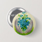 Oster-Ei im Vintage-Stil Beste Ostergrüße Button (Vorne & Hinten)