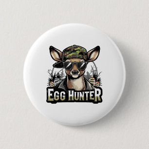 Oster-Ei-Jäger-Tarnung Lustige Jagd Jungen Mädchen Button
