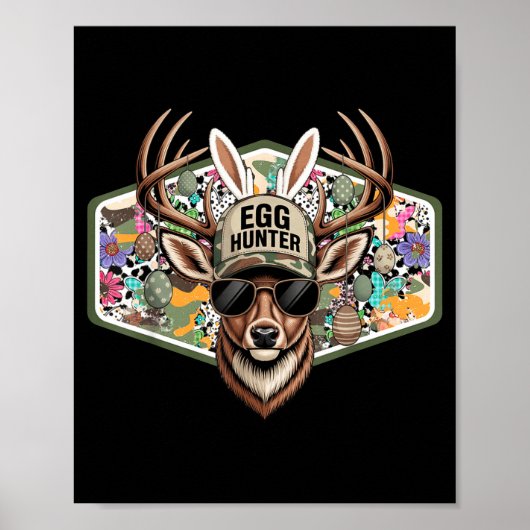 Oster-Ei-Jäger-Tarnung Lustiges Osterhirschbock-Ja Poster (Vorne)