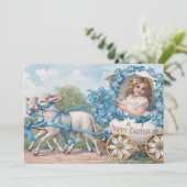 Oster-Ei-Kutschenfahrt mit Lämmern Karte (Stehend Vorderseite)
