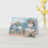 Oster-Ei-Kutschfahrt mit Lämmern Karte (Gelbe Blume)