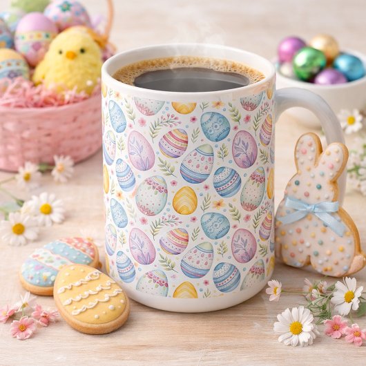 Oster-Ei-Muster in Pastell Kaffeetasse
