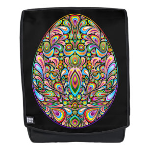 Oster-Ei-Psychedel-Design-Kinder-Bio-T-Shirt Rucksack