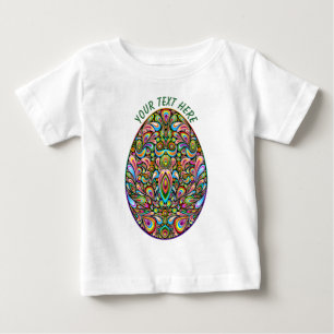 Oster-Ei-Psychedelic-Design-Kinder-Bio-T-Shirt Baby T-shirt