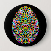 Oster-Ei-Psychedelic-Design-Kinder-Bio-T-Shirt Button (Vorderseite)