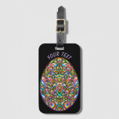 Oster-Ei-Psychedelic-Design-Kinder-Bio-T-Shirt Gepäckanhänger (Vorderseite Vertikal)